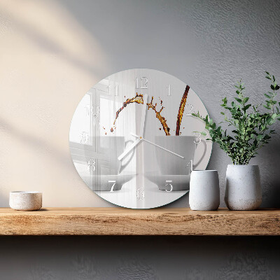Glas wanduhr Tassen Kaffee
