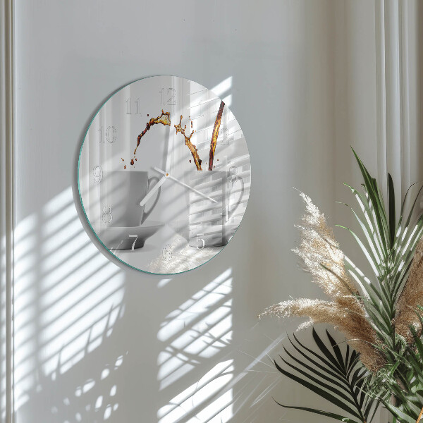Glas wanduhr Tassen Kaffee