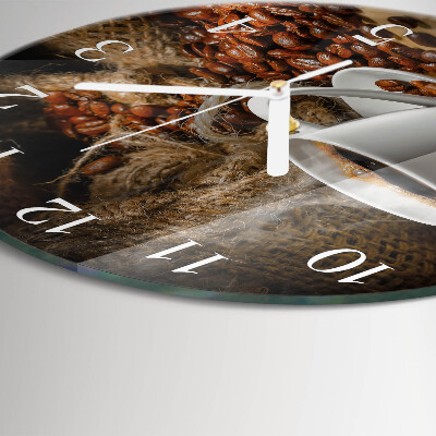 Glas wanduhr Kaffee