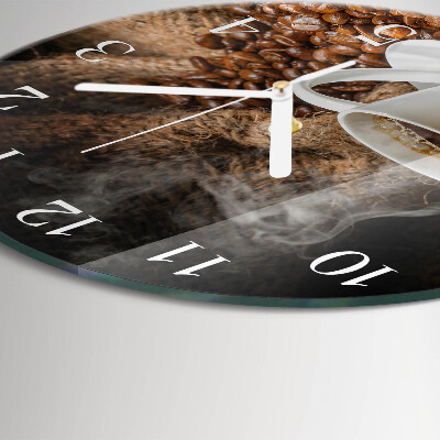 Glas wanduhr Kaffee