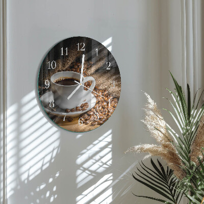 Glas wanduhr Kaffee