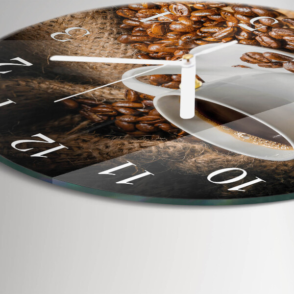 Glas wanduhr Kaffee