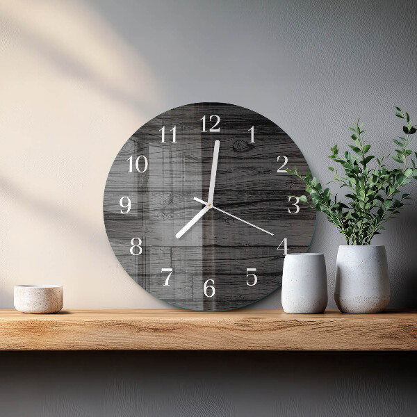 Glas wanduhr Holz