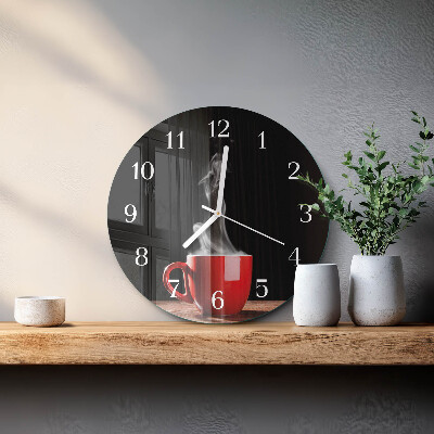 Glas wanduhr Tasse Kaffee