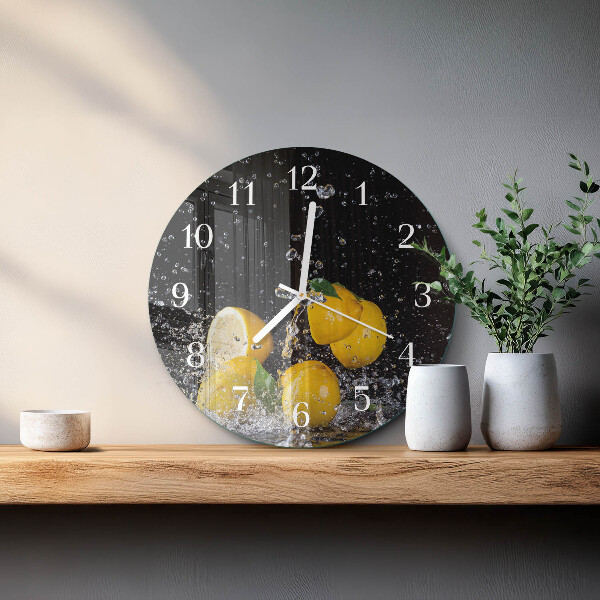 Glas wanduhr Zitronen