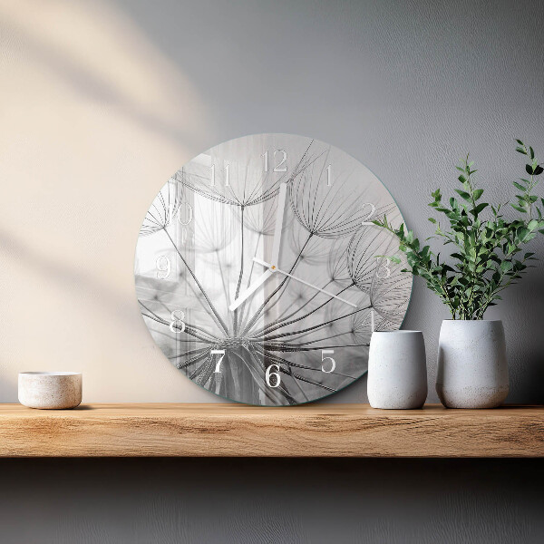 Glas wanduhr Löwenzahn