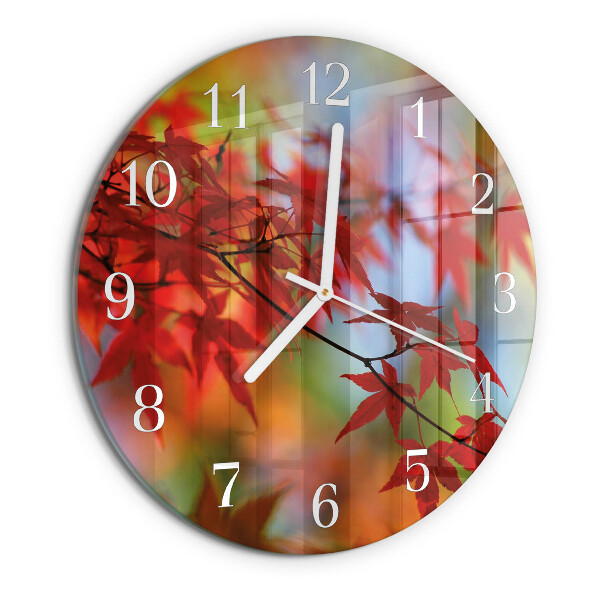 Glas wanduhr Ahornblätter