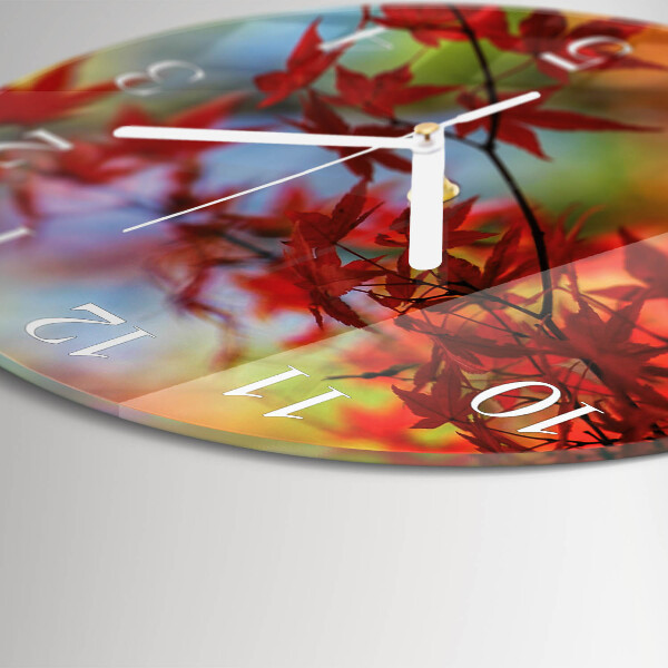 Glas wanduhr Ahornblätter