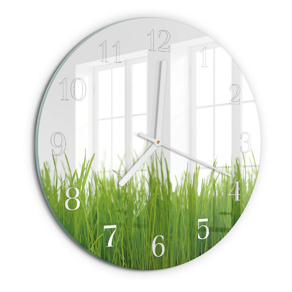 Glas wanduhr Gras