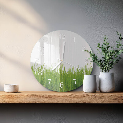 Glas wanduhr Gras