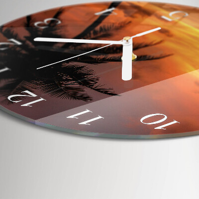 Glas wanduhr Palme