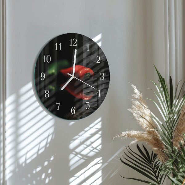 Glas wanduhr Pfeffer