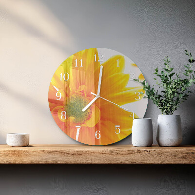 Glas wanduhr Blume