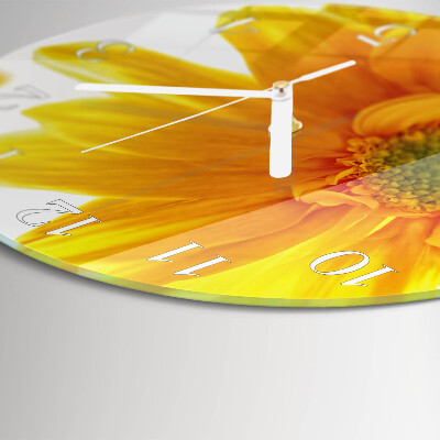 Glas wanduhr Blume