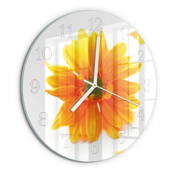 Glas wanduhr Blume