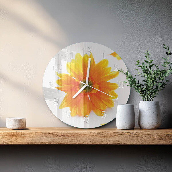 Glas wanduhr Blume