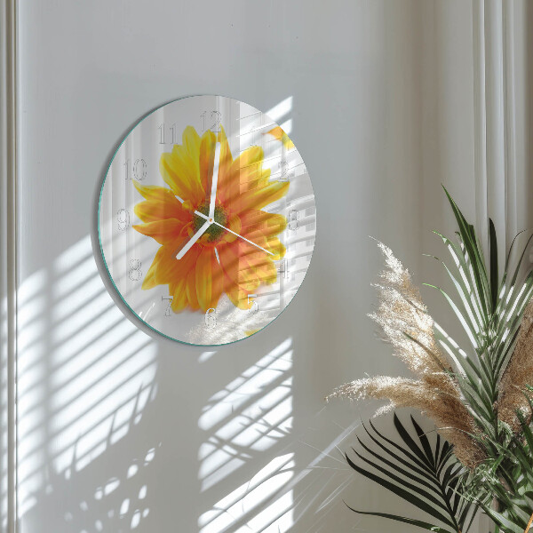 Glas wanduhr Blume