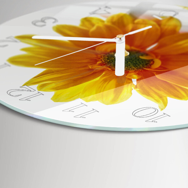 Glas wanduhr Blume