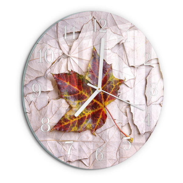 Glas wanduhr Ahornblatt
