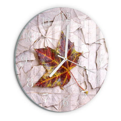 Glas wanduhr Ahornblatt