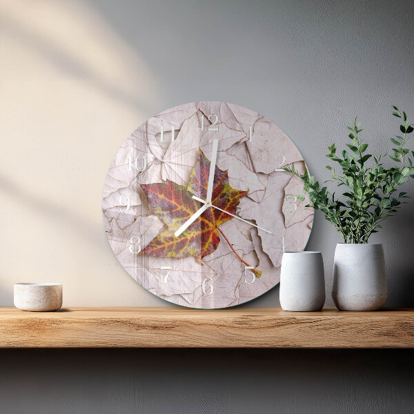 Glas wanduhr Ahornblatt