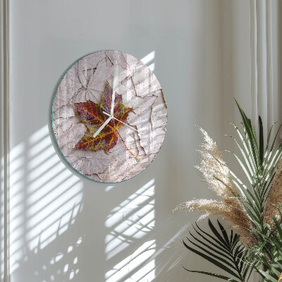 Glas wanduhr Ahornblatt