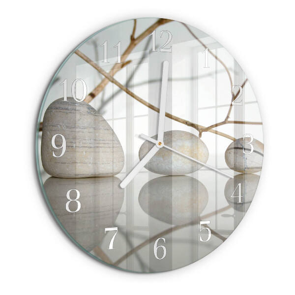 Glas wanduhr Steine