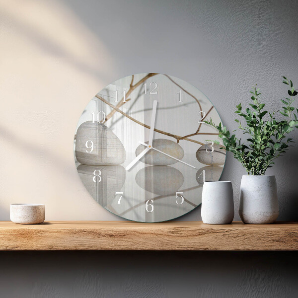 Glas wanduhr Steine