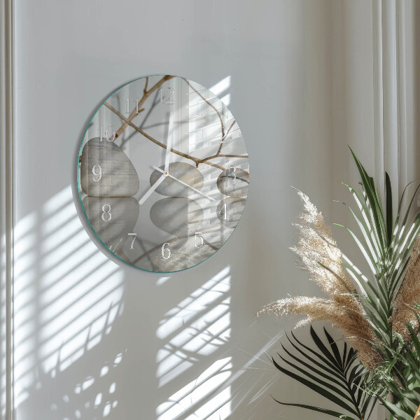 Glas wanduhr Steine