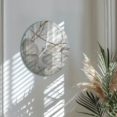 Glas wanduhr Steine