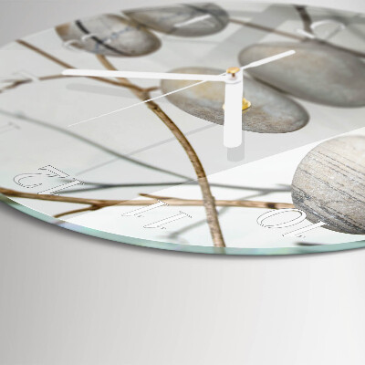 Glas wanduhr Steine