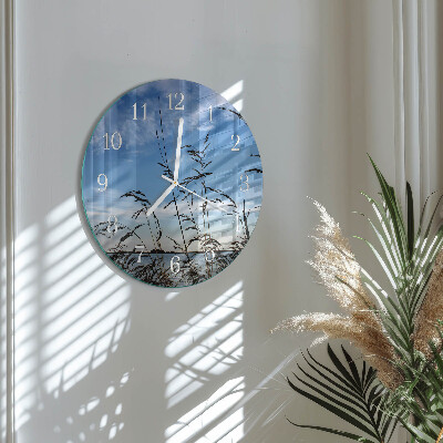 Glas wanduhr Gras