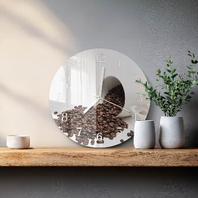 Glas wanduhr Tasse Kaffee