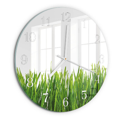 Glas wanduhr Gras