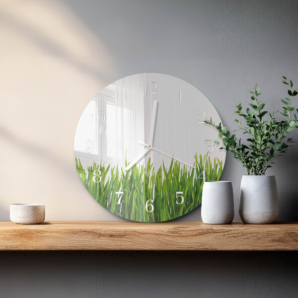 Glas wanduhr Gras