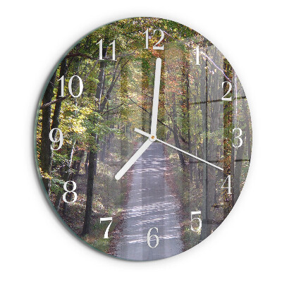 Glas wanduhr Waldweg