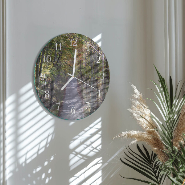 Glas wanduhr Waldweg