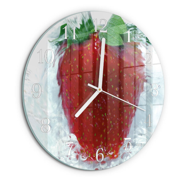 Glas wanduhr Erdbeere