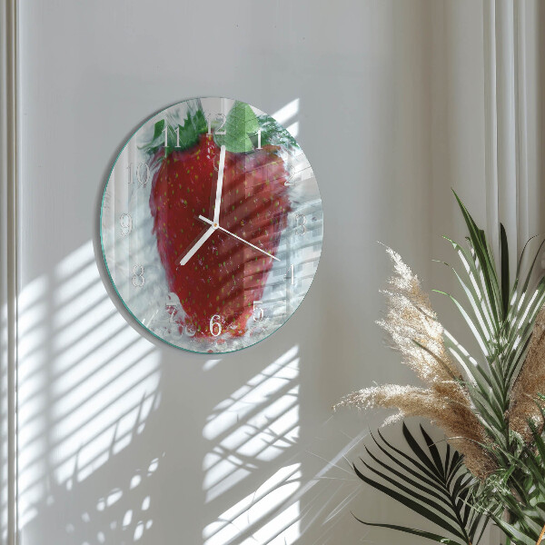 Glas wanduhr Erdbeere