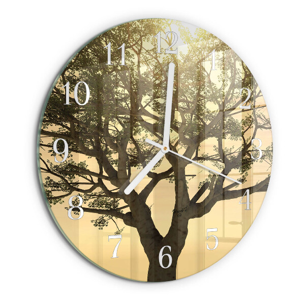 Glas wanduhr Baum