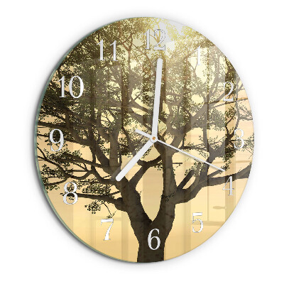 Glas wanduhr Baum