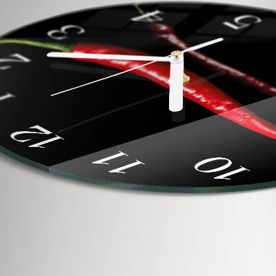 Glas wanduhr Chili-Pfeffer