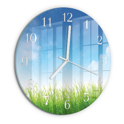 Glas wanduhr Gras