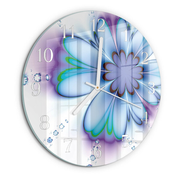 Glas wanduhr Blume