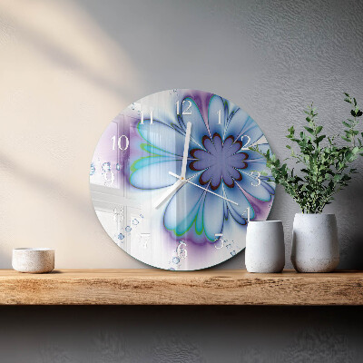 Glas wanduhr Blume