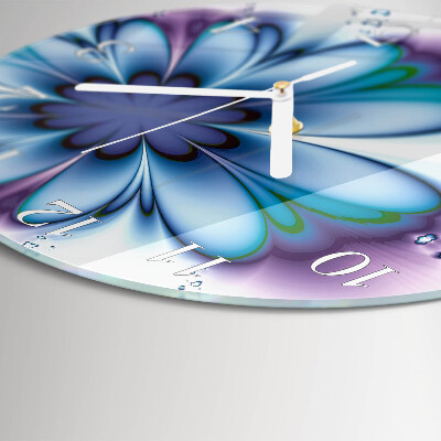 Glas wanduhr Blume