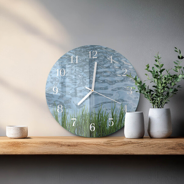 Glas wanduhr Graswasser