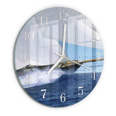 Glas wanduhr Segelboot