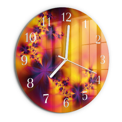 Glas wanduhr Blumen