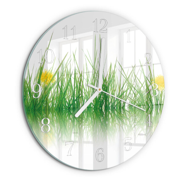 Glas wanduhr Gras